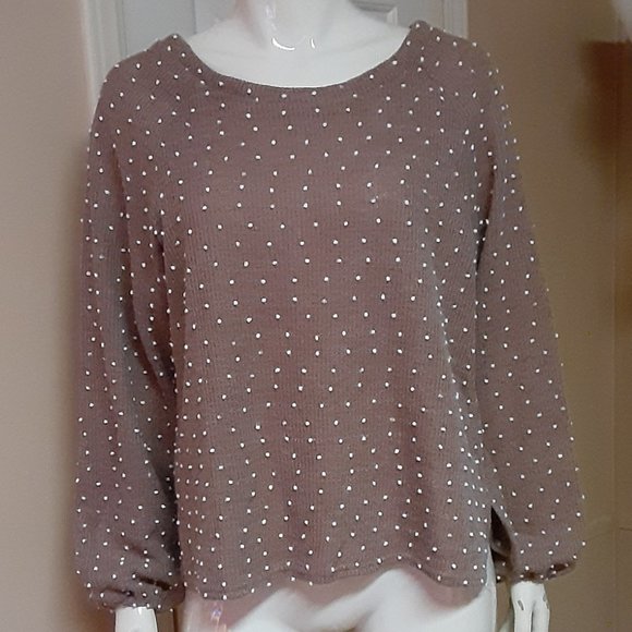 Blu Pepper Tops - Blu Pepper Polka Dot Blouse W/ Tie
